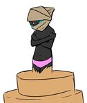  blush female folded_arms head_wrapping homestuck ms_paint_adventures not_furry panties redportalblue sexycake solo topless underwear wayward_vagabond 