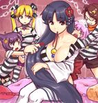  5girls animal_ears breasts character_request cleavage criminal_girls glasses kisaragi_(criminal_girls) mouth_hold multiple_girls ran_(criminal_girls) sako_(criminal_girls) smile tomoe_(criminal_girls) yuko_(criminal_girls) 