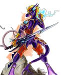  brian_harp demon dickgirl intersex piercing scalie sword tattoo weapon 