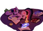  book butterscotch25 candle cutie_mark dragon duo equine feather female feral friendship_is_magic horn horse ink magic male mammal my_little_pony plain_background pony quill_pen reading scalie sleeping spike_(mlp) studying tea transparent_background twilight_sparkle_(mlp) unicorn unknown_artist writing 