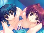  black_hair brown_eyes cg cleavage eroge game_cg kousaka_tamaki lying oppai red_eyes red_hair tagme to_heart_2 to_heart_2_ad toheart toheart_anotherdays yuzuhara_konomi 