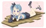  apupu blue_hair cat original purple_eyes ribbon tagme 