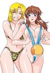  bikini blonde blue_eyes blush brown_hair dead_or_alive hitomi mizugi oppai rudoni tagme tina_armstrong volleyball 