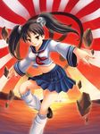  black_hair command_and_conquer empire_of_rising_sun japan knee_socks morning rock school_uniform schoolgirl shoes skirt tagme twin_tails yuriko_omega 