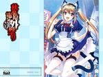  headphones ikeda_yasuhiro kemonomimi stockings tail thighhighs waitress wallpaper 