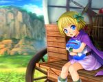  :o apple bandages barrel belt bianca's_daughter blonde_hair blue_eyes blurry blush boots bottle bow cape child cloud crossed_arms day depth_of_field dragon_quest dragon_quest_v dress food fruit gloves grass ground_vehicle hair_bow hug hug_from_behind looking_at_viewer mountain mutsuki_(moonknives) nature open_mouth outdoors profile sheath sheathed short_dress short_hair sitting sky slime_(dragon_quest) surprised sword wagon weapon wheel wood 