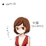  brown_eyes brown_hair child lowres meiko sakine_meiko satou_m short_hair solo translated vocaloid younger 