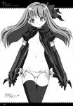  erect_nipples monochrome no_bra open_shirt oshaban pantsu sasahiro thighhighs 