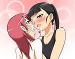  back bad_id bad_pixiv_id black_hair blush eyepatch grey_eyes hand_on_another's_cheek hand_on_another's_face long_hair minna-dietlinde_wilcke multiple_girls nude open_mouth ponytail red_eyes red_hair sakamoto_mio sayu_(mio-mosa) smile strike_witches swimsuit world_witches_series yuri 