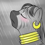  ear_piercing earring equine female friendship_is_magic kloudmutt mammal my_little_pony piercing rain solo wet zebra zecora_(mlp) 
