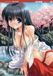  cleavage miko nopan noritama_(gozen) wet_clothes 