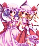  :q bad_id bad_pixiv_id bat_wings blonde_hair blue_hair flandre_scarlet hat highres kouta. multiple_girls red_eyes remilia_scarlet siblings sisters tongue tongue_out touhou wings wrist_cuffs 