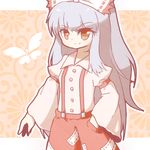  bad_id bad_pixiv_id bug butterfly fujiwara_no_mokou hand_in_pocket insect kozakura_(dictionary) lowres solo touhou wide_sleeves 
