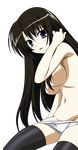  akaba_chizuru panty_pull seitokai_no_ichizon thighhighs topless transparent_png vector_trace 