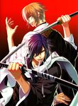  hakuouki_shinsengumi_kitan kazama_chikage kazuki_yone male reclassify_as_char saito_hajime_(hakuouki) sword 