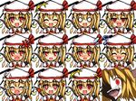  ^_^ angry ascot bad_id bad_pixiv_id banned_artist blonde_hair blush closed_eyes crazy_eyes embarrassed evil_grin evil_smile expressions faceset fang flandre_scarlet grin hat higurashi_no_naku_koro_ni kisaragi_zwei o_o open_mouth parody red_eyes ryuuguu_rena short_hair side_ponytail smile tears touhou wings yandere 