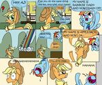  applejack_(mlp) comic equine female friendship_is_magic laugh my_little_pony pegasus rainbow_dash_(mlp) 