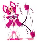 animal_ears cat_ears electric_plug heart medarot no_humans pepper_cat robot simple_background solo tail tail_wagging 