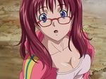  :o air_gear blue_eyes blush breasts cleavage downblouse embarrassed from_above glasses jacket large_breasts long_hair looking_up non-web_source noyamano_ringo open_clothes open_jacket open_mouth outdoors pink_hair screencap solo surprised twintails 