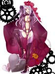  bad_id bad_pixiv_id blue_eyes boots cape gears heart highres hoe_satsuki lipstick long_hair macross macross_frontier macross_frontier:_itsuwari_no_utahime makeup one_eye_closed purple_hair sheryl_nome solo thigh_boots thighhighs whip 