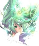  face floating_hair green_eyes green_hair hatsune_miku highres long_hair open_mouth solo suzu_akashi tears twintails vocaloid 