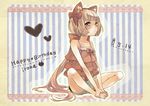  animal_ears bad_id bad_pixiv_id bare_shoulders barefoot blonde_hair blush booota bow butterfly_sitting camisole cat_ears feet hair_bow hands_on_feet happy_birthday long_hair nekomura_iroha ponytail shorts sitting solo very_long_hair vocaloid yellow_eyes 