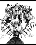  bad_id bad_pixiv_id cyclops flandre_scarlet four_of_a_kind_(touhou) greyscale horror_(theme) lastdark letterboxed monochrome multiple_girls multiple_persona one-eyed touhou 