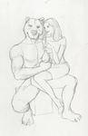  duo female ffl_paris fredfarid greyscale human male mammal monochrome orangina plain_background sketch white_background 