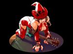  all_fours guilty_gear i-no licking_lips naughty_face naughty_look official_art oshiri straddling_guitar tongue 