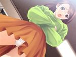  blouse brown_eyes brown_hair cg eroge genmukan megane pantsu skirt tagme tony upskirt 