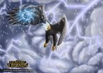  anivia avian bird bird_of_prey block bolt claws cloud clouds eagle feathers female frost frostbolt humor humour ice karukuji league league_of_legends legends lightning of prey snow storm wings winter 