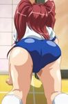  all_fours anejiru buruma explicit gym_uniform oshiri red_hair screen_capture shirakawa_anzu socks 