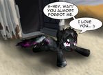  burned burnt companion_pony crossover cute english_text equine female horse mammal my_little_pony pink_eyes ponification pony portal portal_(series) solo spoiler text unknown_artist valve weighted_companion_cube 