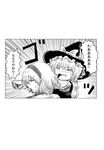  alice_margatroid bad_id bad_pixiv_id blood bomber_grape comic greyscale hat highres in_the_face kirisame_marisa monochrome multiple_girls punching short_hair tears touhou translated witch_hat 