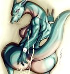  big_butt breasts butt cum cum_on_face cumshot dragon facial falman female looking_at_viewer nipples orgasm pink_eyes plain_background purple_eyes pussy scalie solo teal_skin white_background wide_hips 