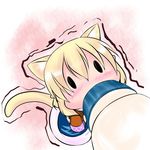  animal_ears blonde_hair bottle cat_ears cat_tail chibi extra_ears hoshizuki_(seigetsu) kemonomimi_mode mizuhashi_parsee puru-see solo tail touhou trembling |_| 