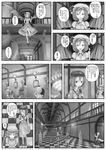  bad_id bad_pixiv_id bust_(sculpture) camcorder comic greyscale highres inubashiri_momiji kawashiro_nitori monochrome multiple_girls remilia_scarlet statue t-800 terminator touhou translated two_side_up wimifu 