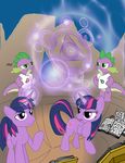  crossgender dragon equine female feral friendship_is_magic horn horse magic male mammal my_little_pony pony scalie spike_(mlp) square_crossover twilight_sparkle_(mlp) unicorn unknown_artist 