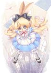  &#9824; &#9827; &#9830; ace_of_clubs ace_of_hearts ace_of_spades alice_(wonderland) alice_in_wonderland blonde_hair blue_eyes bow card cub cute dress female hair lagomorph looking_at_viewer mammal playing_card rabbit ribbons solo suan-cat two_of_diamonds two_of_hearts young 