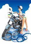  ass bikini_bottom copyright_request ground_vehicle hat kanemaki_thomas motor_vehicle motorcycle solo sweat washing water wet 