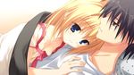  bed blonde_hair blue_eyes chitose_sana close game_cg kobuichi muririn tenshinranman 