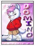  canine cub cute dingo dog domino domino_(character) hair hoodie looking_at_viewer mammal pink pink_hair tavimunk young 