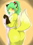  blush bottomless butt canine chubby clothed clothing fat female fox half-dressed houou_yus-dragonute mammal novsilv nude overweight skimpy 