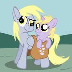  cub cutie_mark daww derpy_hooves_(mlp) dinky_hooves_(mlp) equine female feral friendship_is_magic good_parenting horn horse mammal my_little_pony pegasus pony unicorn unknown_artist wings young 
