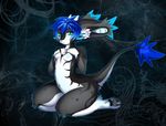  adiago breasts cute dragon eiko female fluffy gills horns marine pinup rift_drake shark small_breast spots stingray stripes tufts wide_hips 