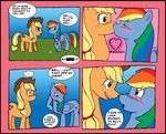  applejack_(mlp) blush cute equine female feral friendship_is_magic horse kissing lesbian my_little_pony rainbow_dash_(mlp) shy smootch 