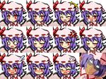  ^_^ angry bad_id bad_pixiv_id banned_artist bat_wings blush char_aznable closed_eyes expressions faceset fang gundam hat kisaragi_zwei mask mobile_suit_gundam o_o open_mouth parody purple_hair red_eyes remilia_scarlet short_hair smile sweatdrop touhou wings 