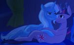  bed cartoonlion cuddle equine female friendship_is_magic lesbian my_little_pony night sleepover trixie_(mlp) twilight_sparkle_(mlp) unicorn 