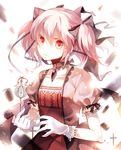  bad_id bad_pixiv_id bow choker dark_persona dhiea gloves grief_seed hair_ribbon jewelry kaname_madoka kriemhild_gretchen mahou_shoujo_madoka_magica personification pink_hair puffy_sleeves red_eyes ribbon sad short_hair short_twintails solo spoilers tears twintails white_gloves 