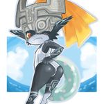  ass blush helmet imp looking_back midna pointy_ears red_eyes sagawa_yumeko solo swimsuit the_legend_of_zelda the_legend_of_zelda:_twilight_princess 